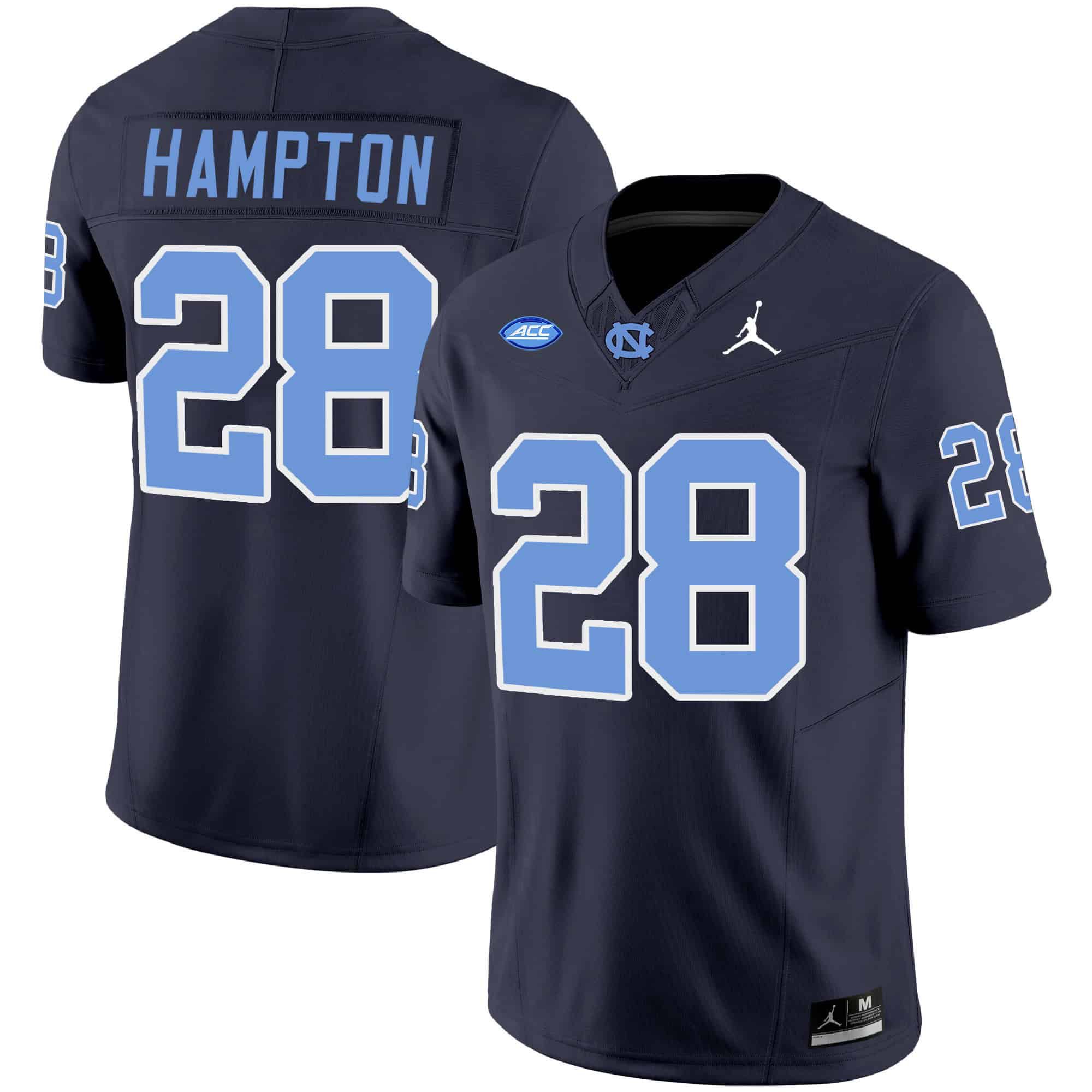 Men North Carolina Tar Heels #28 Hampton Drak Blue 2024 Vapor Limited NCAA Jersey style 1->indianapolis colts->NFL Jersey